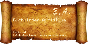 Buchbinder Adriána névjegykártya